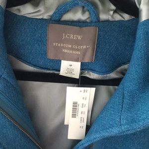 NWT Jcrew Stadium Cloth blue coat by Nello Gori